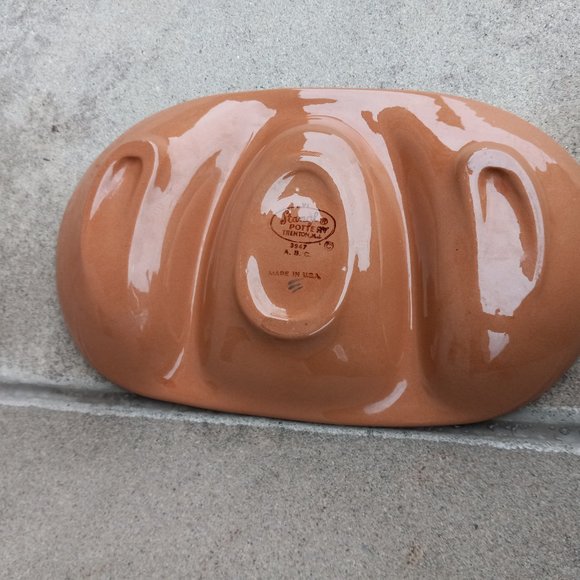 Stangl Pottery 3 Section Divided Child's Dish ABC Kiddieware MCM Redware - Picture 7 of 9